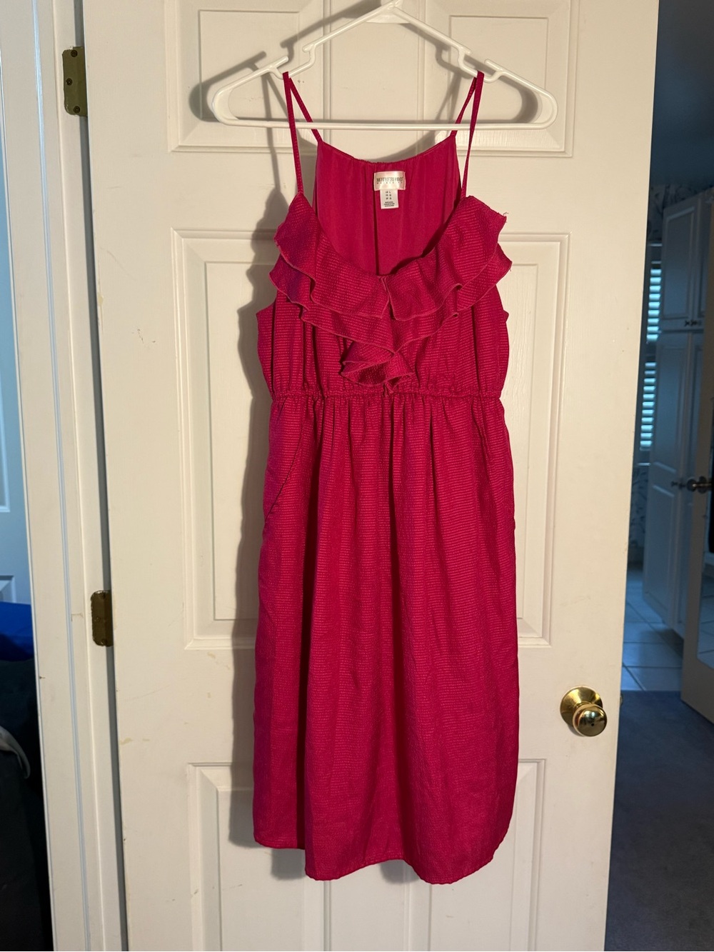 Motherhood Maternity Hot Pink Ruffle Sundress